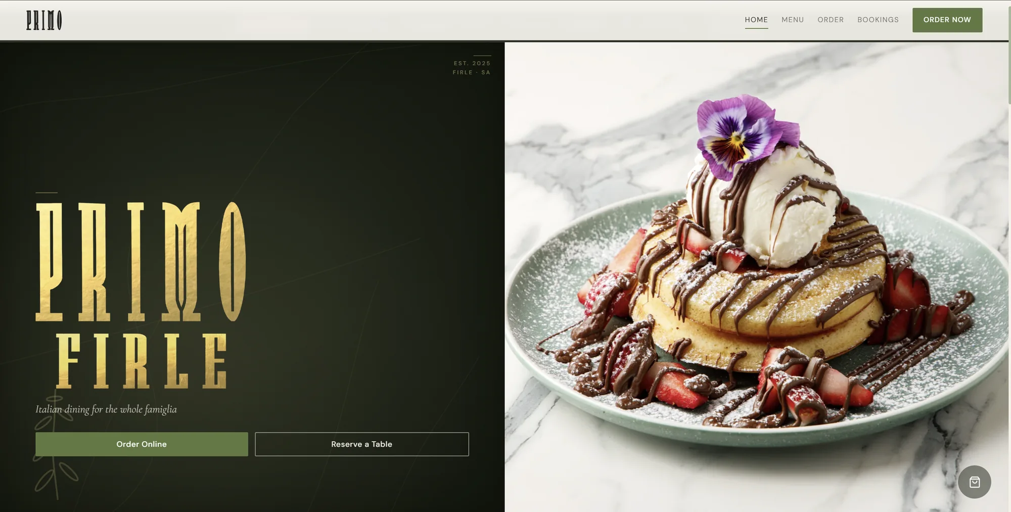 Caffe Primo Firle live customer website